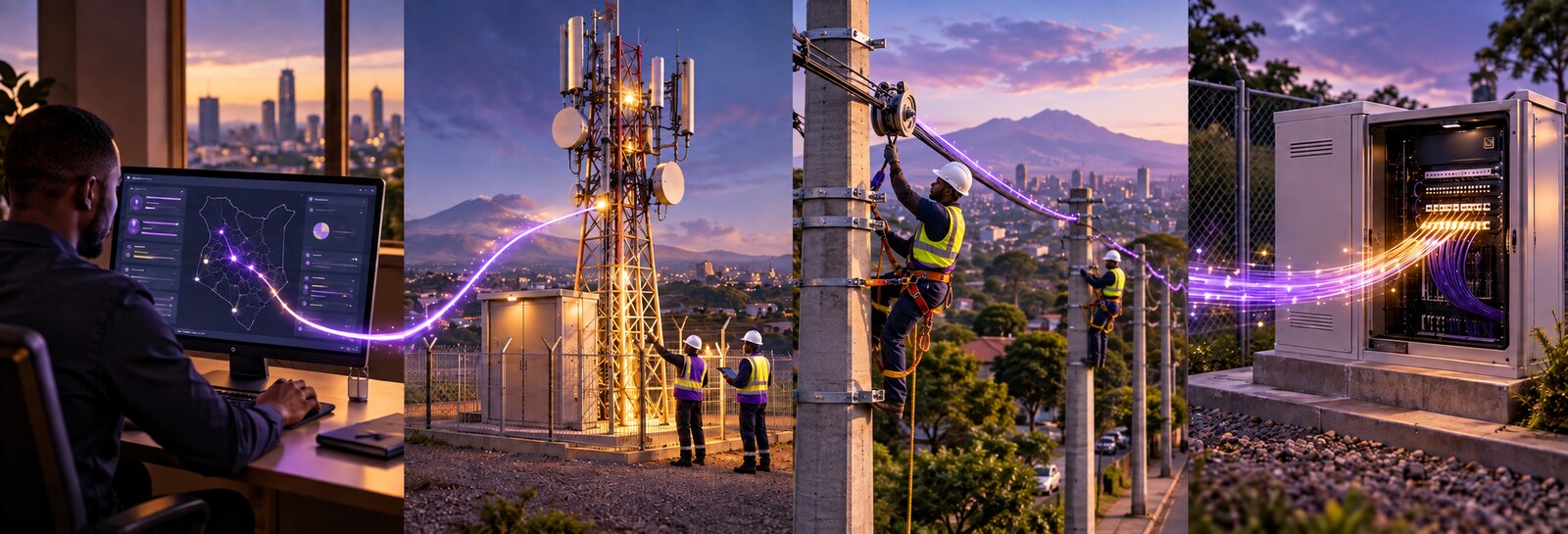 Wholesale delivery journey including overhead ADSS fibre installation on concrete utility poles
